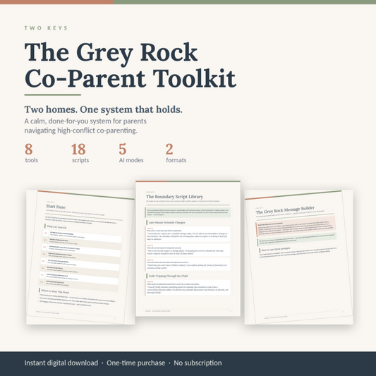 The Grey Rock Co-Parent Toolkit — High-Conflict Co-Parenting Planner, Scripts & AI Message Builder